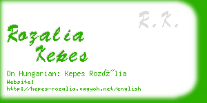 rozalia kepes business card